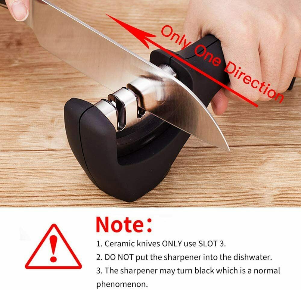 KNIFE SHARPENER Ceramic Tungsten Kitchen Knives Blade Sharpening System Tool USA Image