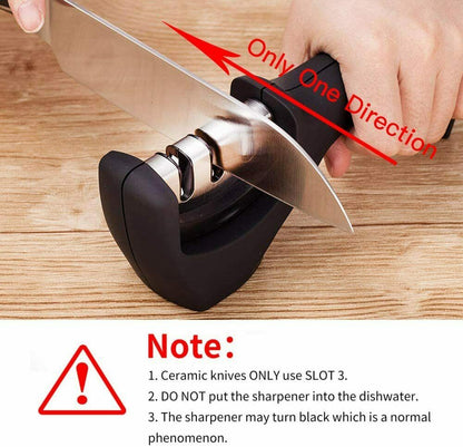 KNIFE SHARPENER Ceramic Tungsten Kitchen Knives Blade Sharpening System Tool USA