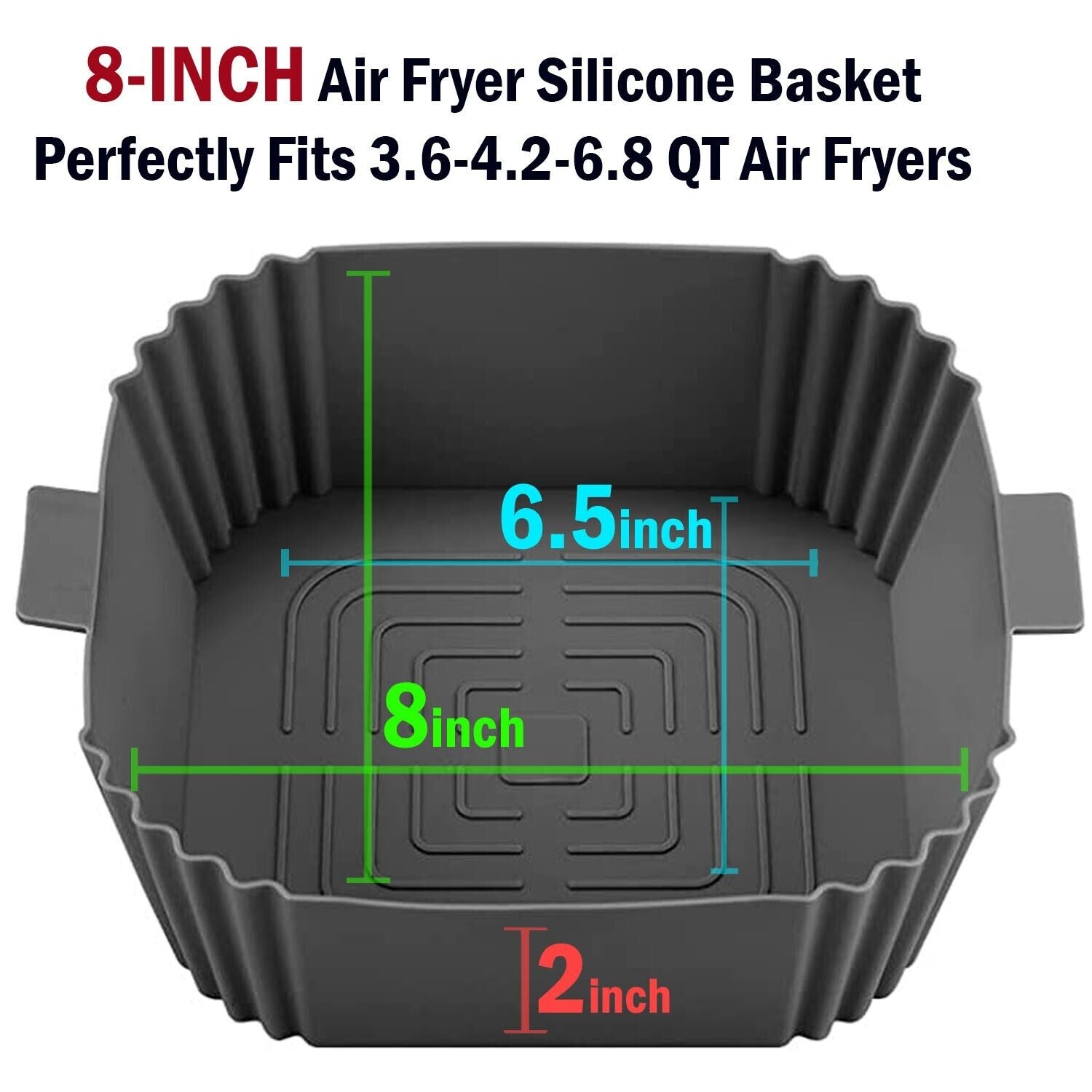 Air Fryer Silicone Pot Basket Liners Non-Stick Safe Oven Baking Tray Accessories Image