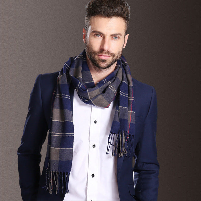 New Europe Fashion Shawl Scarves Men Winter Warm Tartan Image