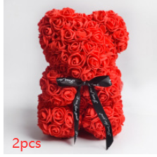 Valentine's Day Gift Rose Bear Eternal Flower Rose Teddy Bear PE Foam Bear 25cm Valentines Day Image