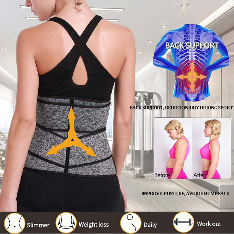 Tummy Sweat Shapewear Bodysuits Women Waist Trainer Slimming 2-3 Belts Workout Shaper Corset Image