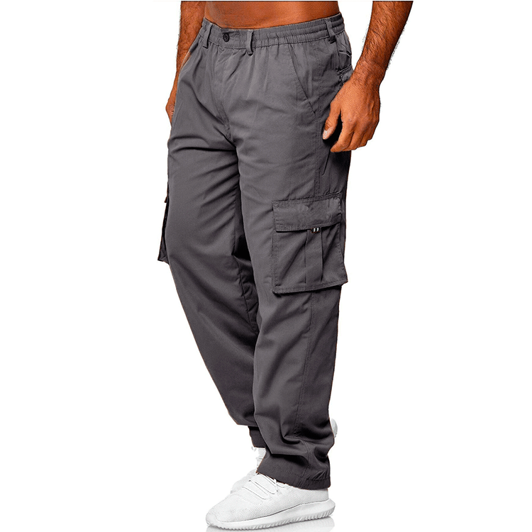 Men's Casual Multi-pocket Loose Straight Cargo Pants Image