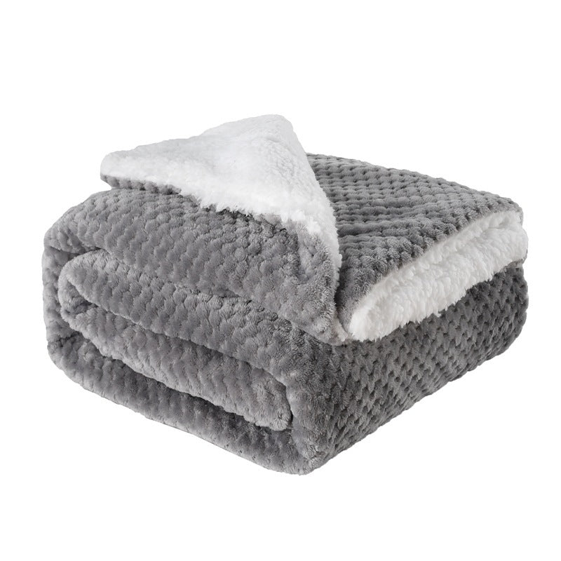 Thickened Flannel Lamb Wool Composite Double Blanket Leisure Blanket Gift Blanket Image