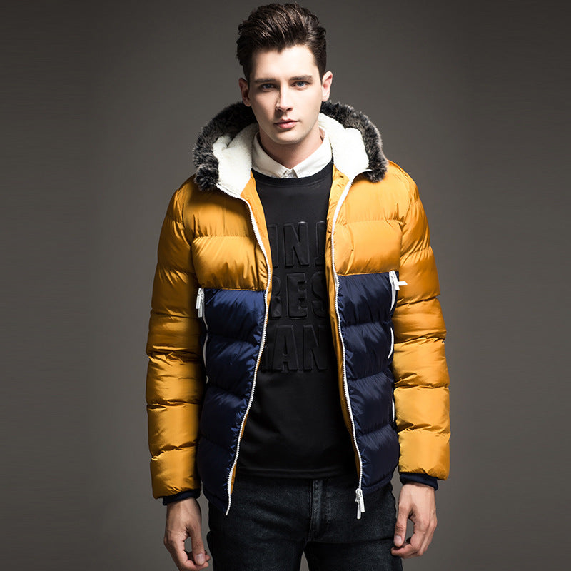 Winter Fashion Padded Coat Stitching Hood Image