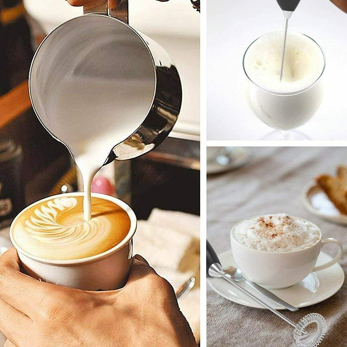 Electric Milk Frother Drink Foamer Whisk Mixer Stirrer Coffee Eggbeater Kitchen Image