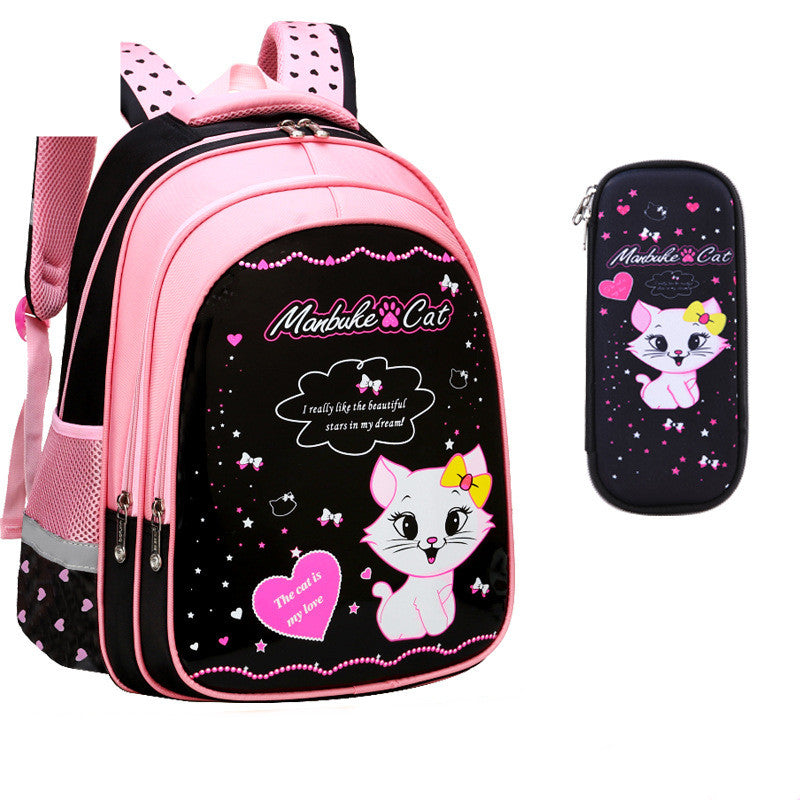 Kids School Cute Cat Print Backpack Image