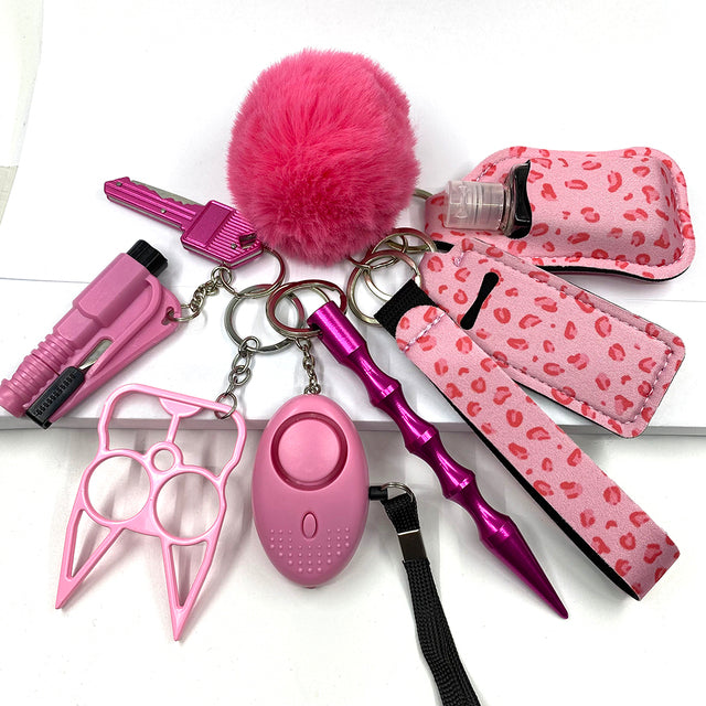 Custom Personal Safety Survival Women Alarm Window Breaker Set Girl Self Defense Keychain Image