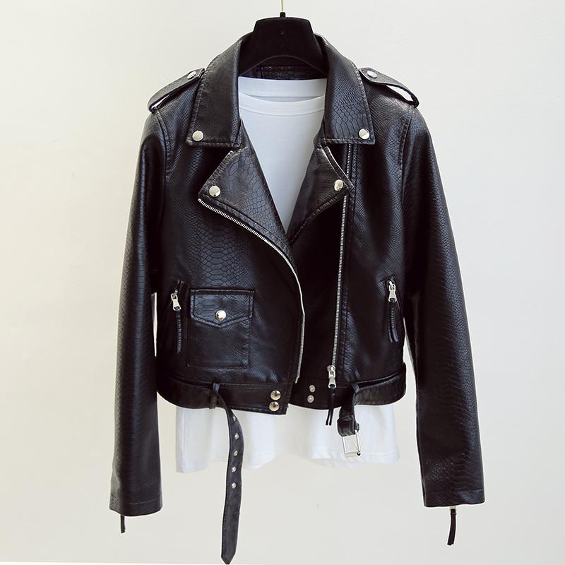 Women's Short Leather Jacket Spring And Autumn Image