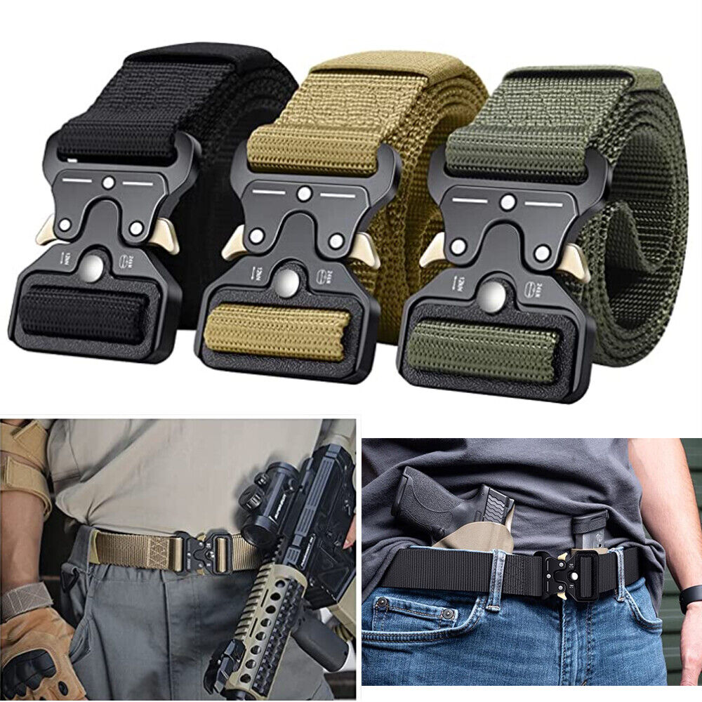 PREMIUM Men Casual Military Belt Tactical Waistband Rescue Rigger Nylon Belt USA Image