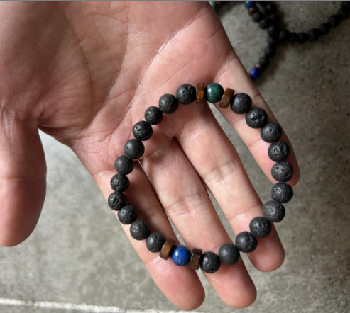 Personality Men's Black Volcanic Stone Bracelet Image