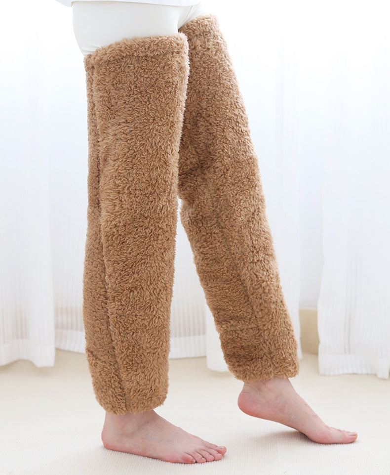 Over Knee High Fuzzy Long Socks Winter Warm Cold Leg Knee Joint Cold-proof Stockings Home Floor Sleeping Socks Image