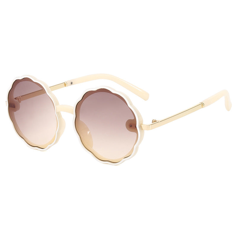 Kids Wave Frame Vintage Round Frame Sunglasses Image