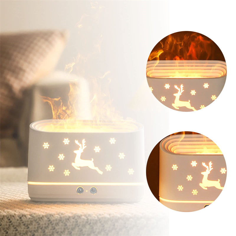 Elk Flame Humidifier Diffuser Mute Household Atmosphere Lamp Christmas Home Decorations Image