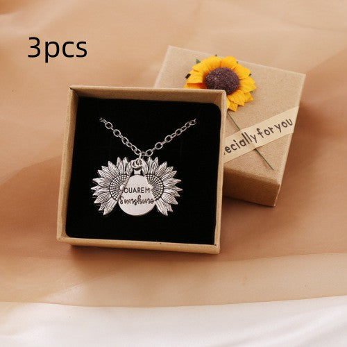 You Are My Sunshine Sunflower Necklace Women Men Image