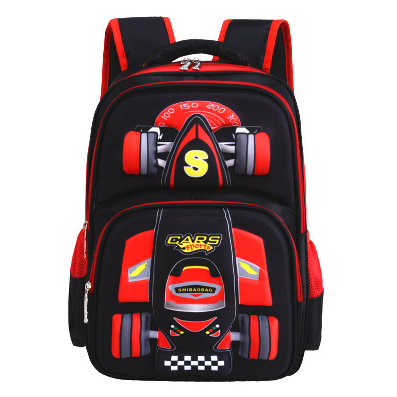 Three Dimensional Car Boys Primary School Trolley School Bag Image