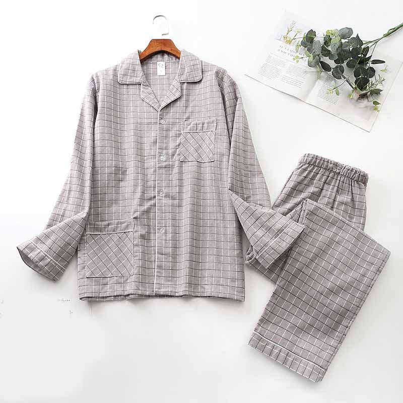 Brushed Cloth Long-sleeved Lapel Pajama Set Image