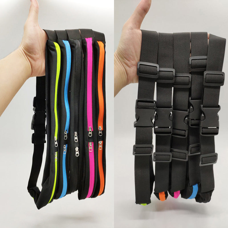 Sports Waist Bag With Double Pocket Slim Zip Running Phone Belt Bags Image