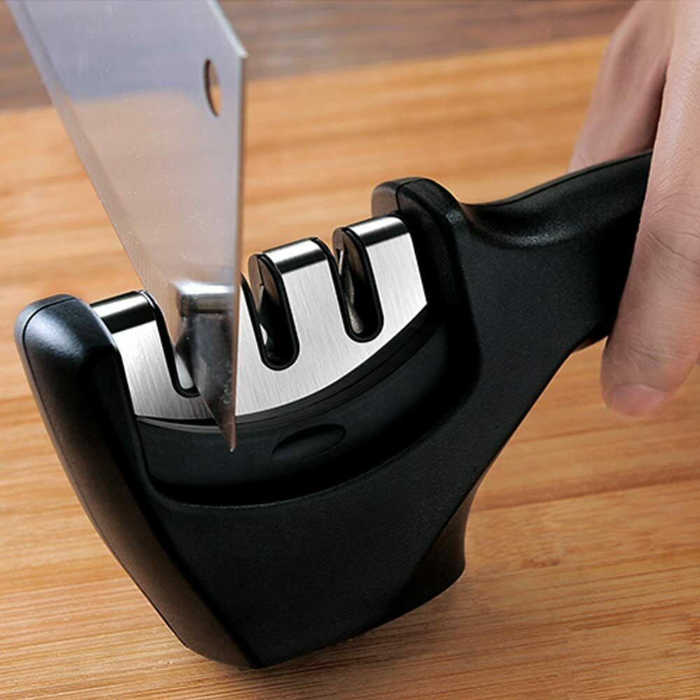 KNIFE SHARPENER Ceramic Tungsten Kitchen Knives Blade Sharpening System Tool USA Image