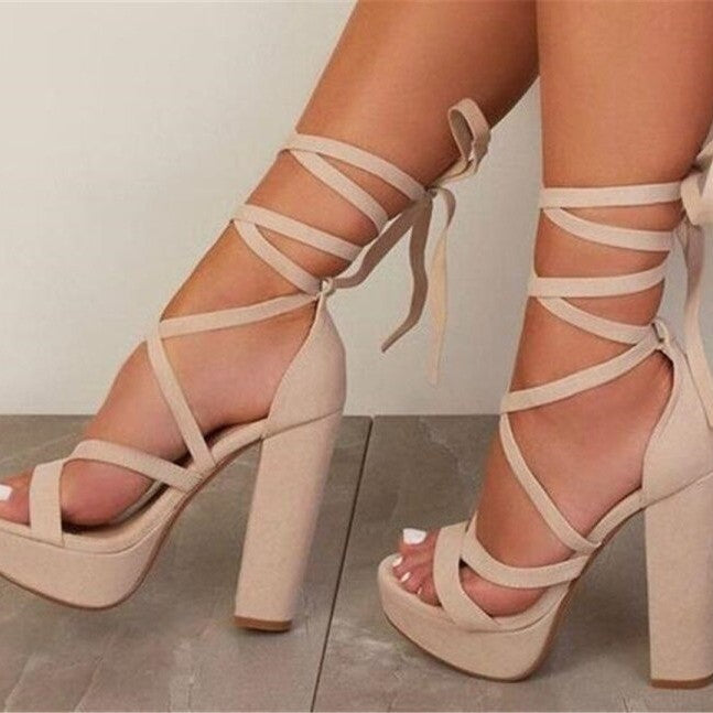 Women's Platform Stiletto Heel Strap Sandals Image