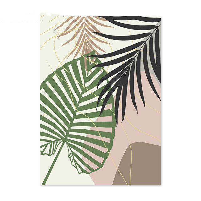 Tropical Plant Leaf Wall Art Canvas Painting Image