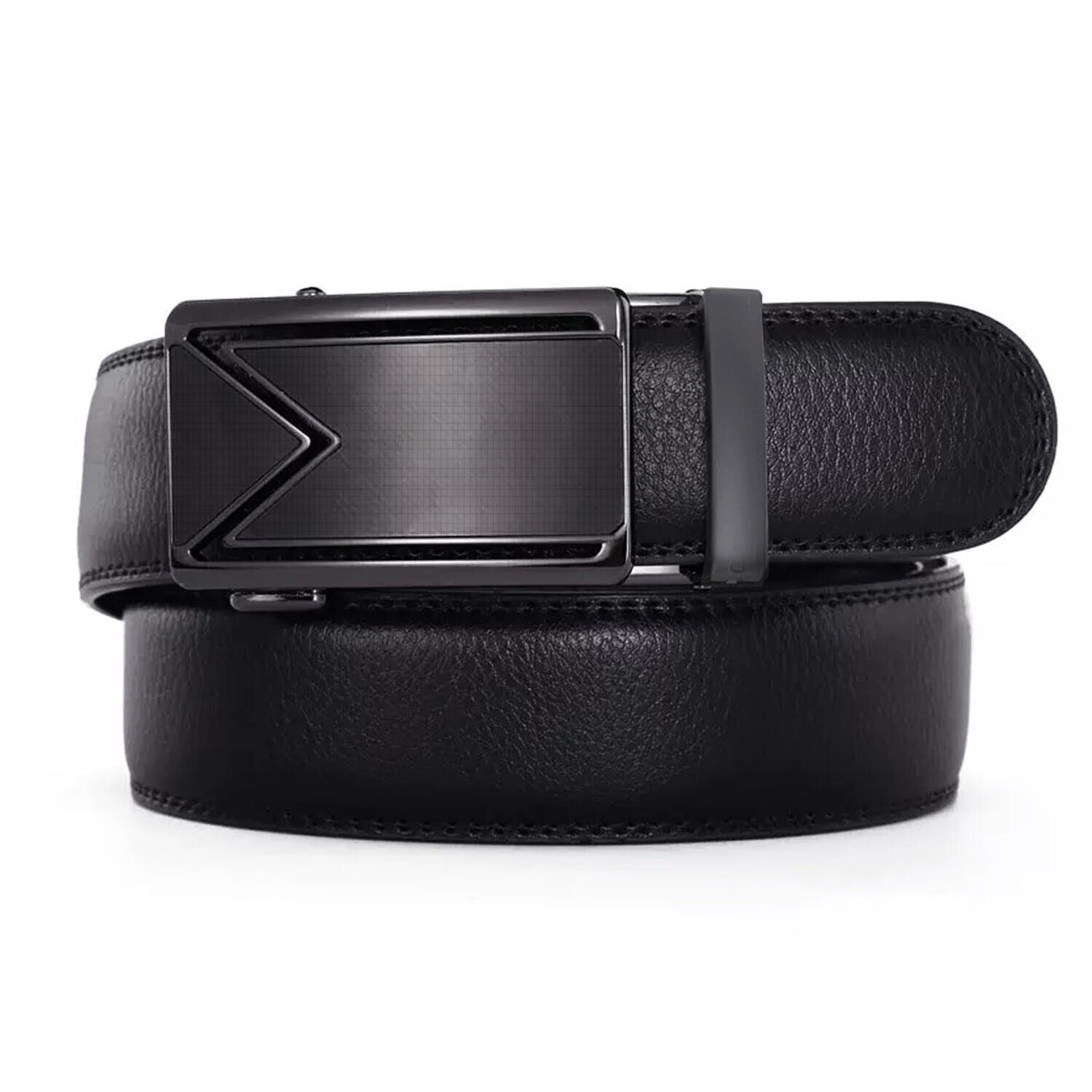 Microfiber Leather Mens Ratchet Belt Belts For Men Adjustable Automatic Buckle Image