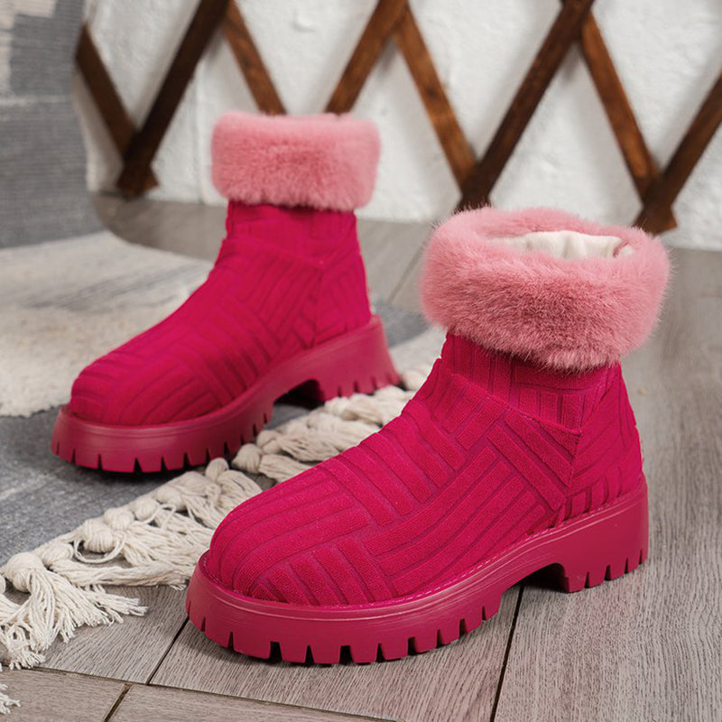 Winter Ankle Boots Fashoin Thick-soled Thickened Snow Boots For Women Plush Shoes Image