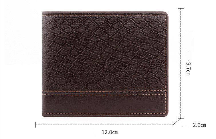 Men's Fashion Large Capacity Embossed Snake Pattern Wallet Image