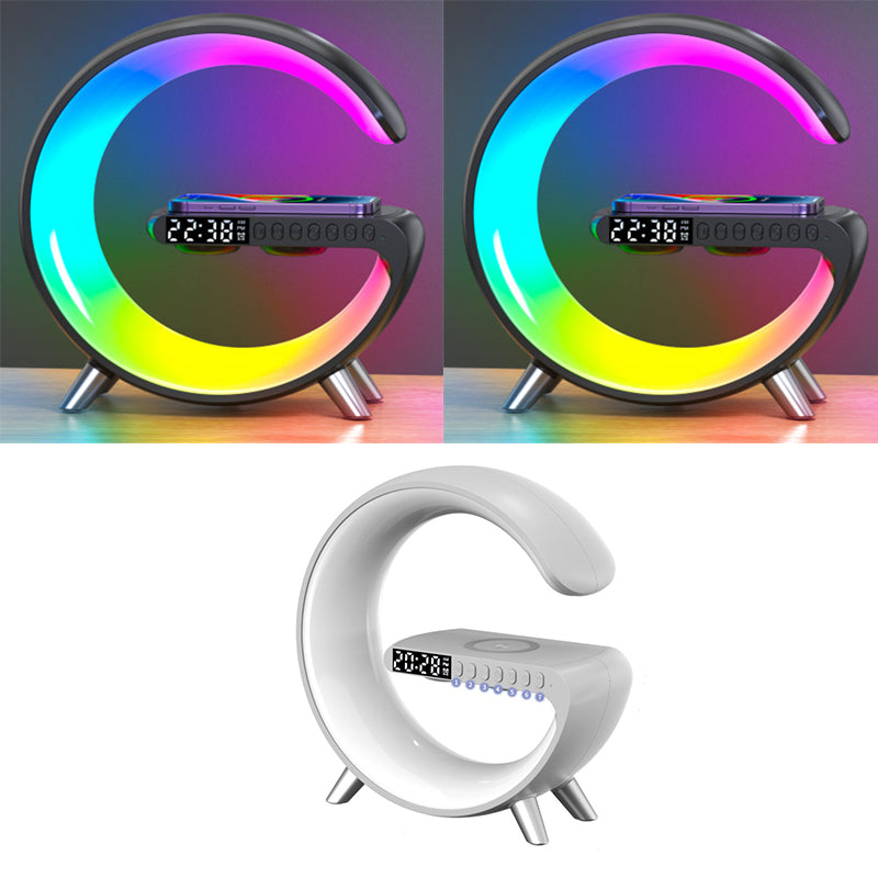 New Intelligent G Shaped LED Lamp Bluetooth Speake Wireless Charger Atmosphere Lamp App Control For Bedroom Home Decor Image