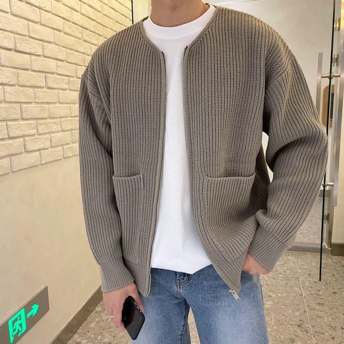 Fashion Trendy Ins Trendy Knitted Cardigan Men's Sweater Image