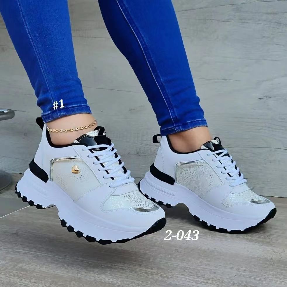 Women's Fashion Heel Lifed Sneakers Image