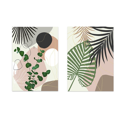 Tropical Plant Leaf Wall Art Canvas Painting