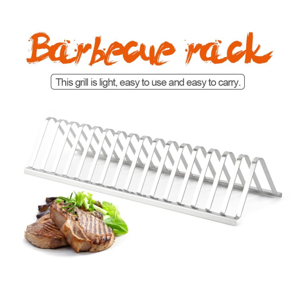 Stainless Steel Barbecue Grill Holder Smoking Rib Racks Grilling BBQ Accessories Outdoor Roasting Stand Picnic Utensil Image