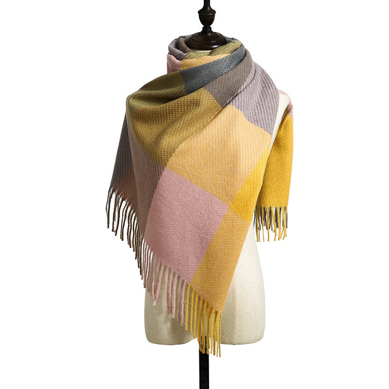 New Cashmere Tassel Thickened Cold And Warm Scarf Image