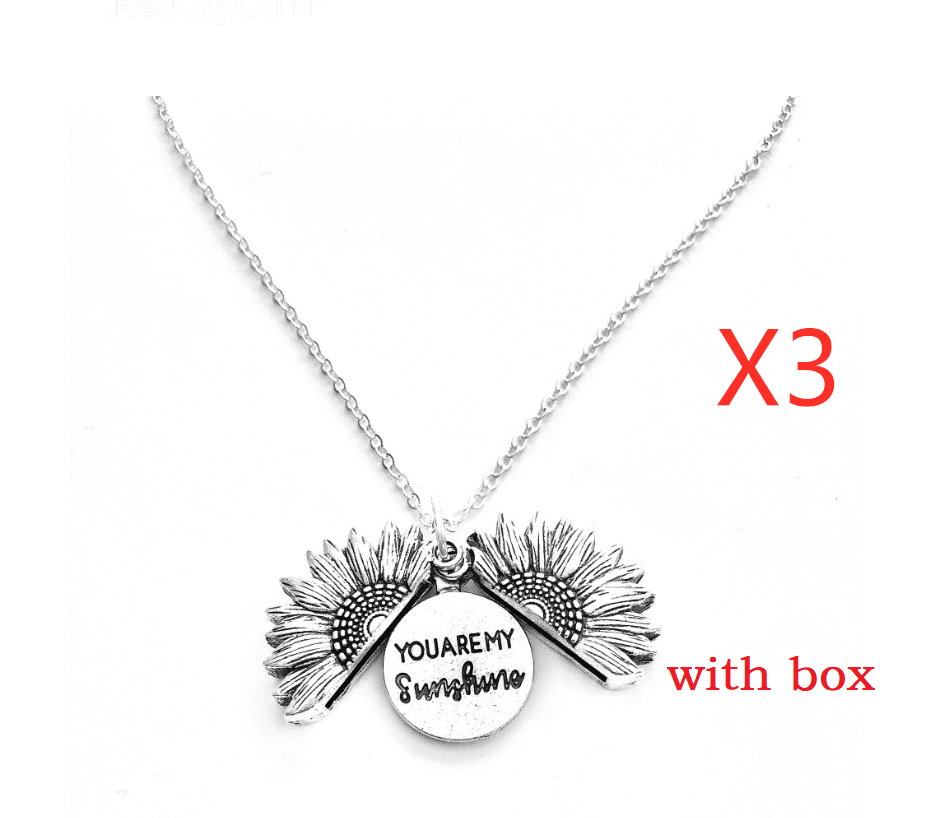 Sunflower Double Lettering Necklace Image