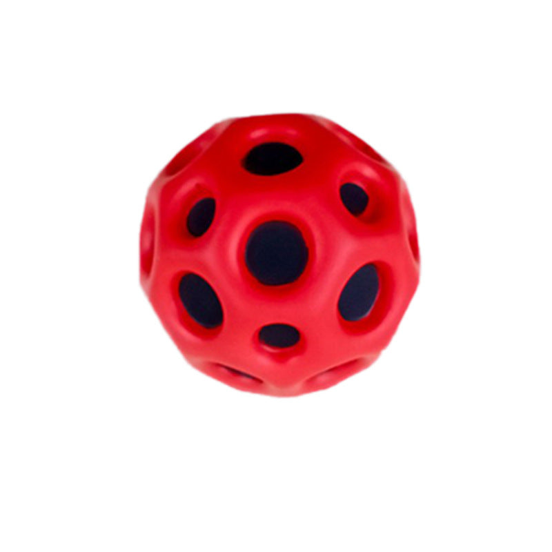 Hole Ball Soft Bouncy Ball Anti-fall Moon Shape Porous Bouncy Ball Kids Indoor Outdoor Toy Ergonomic Design Image