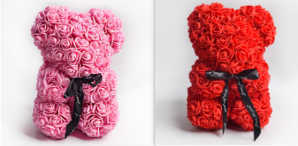 Valentine's Day Gift Rose Bear Eternal Flower Rose Teddy Bear PE Foam Bear 25cm Valentines Day Image