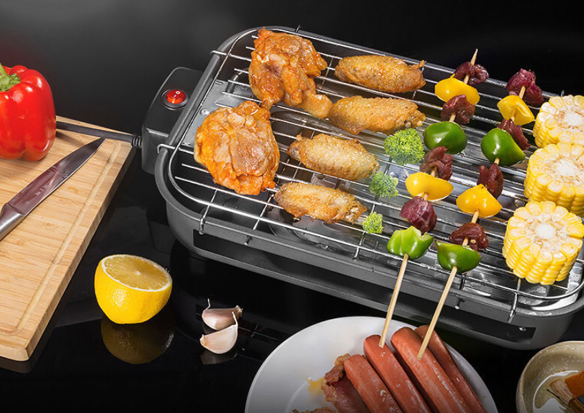 Factory directly for household barbecue square non-smoking electric oven carbon steel plate knob temperature control Korean electric baking tray customization Image