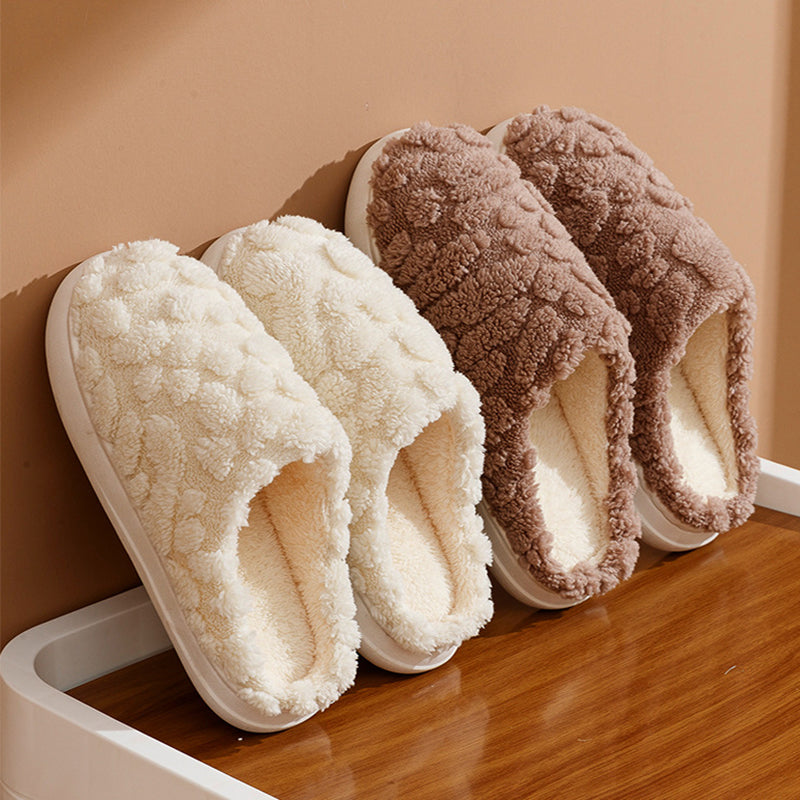 Soft Plush Slippers Women Men Cozy Fluffy Fleece House Shoes Winter Warm Slip On Floor Bedroom Slippers Image