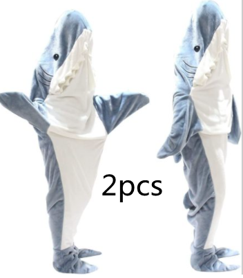 Home Soft Flannel Shark Blanket Hoodie Image