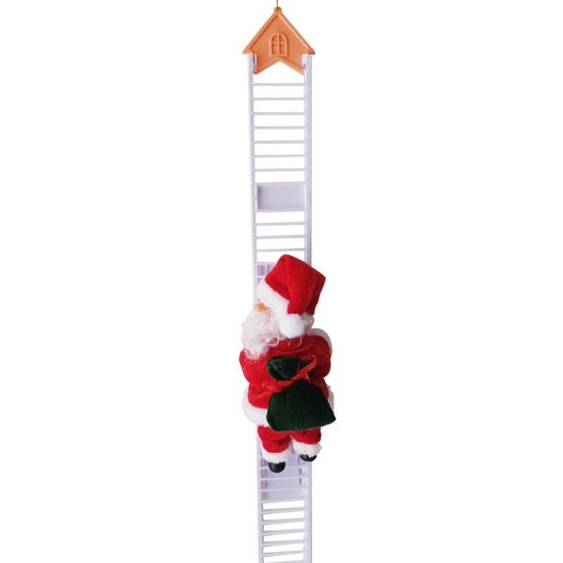 Climbing Ladder Electric Santa Claus Climbing Red Ladder Doll Toy Image