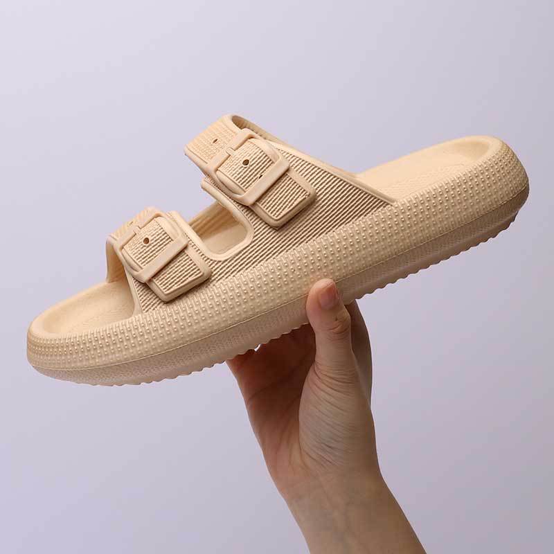 Platform Slippers Women's Summer Buckle Home Shoes Fashion Outdoor Wear Soft Bottom Sandals Image