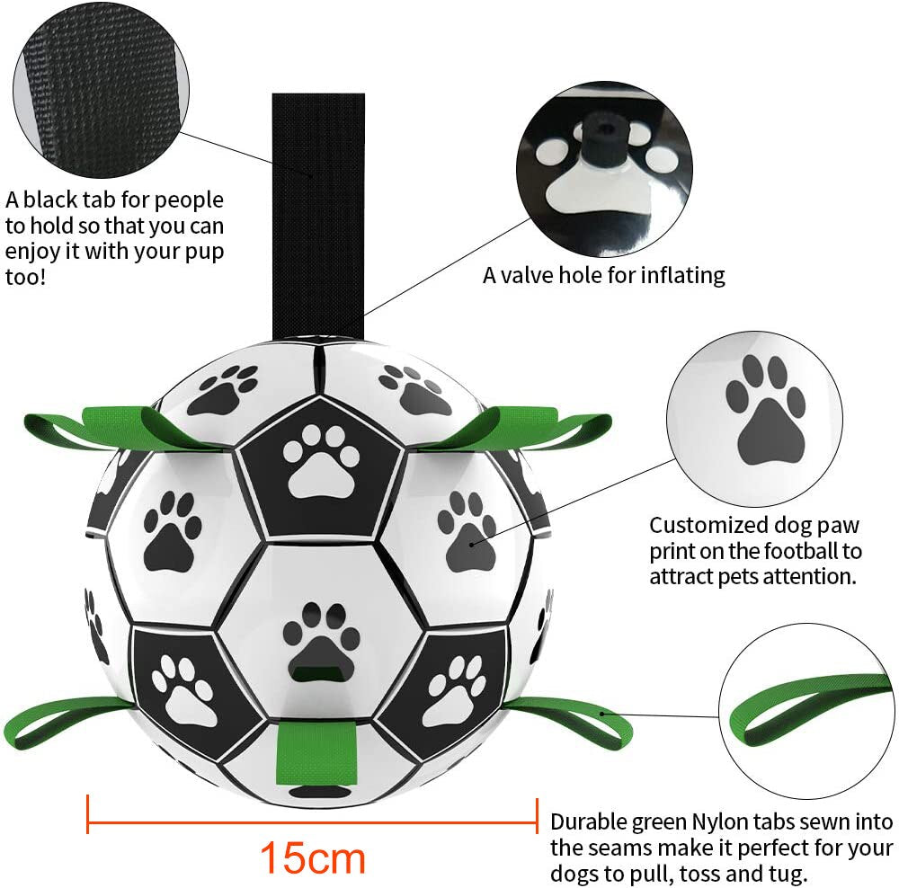 Dog Toys Interactive Pet Football Toys with Grab Tabs Dog Outdoor training Soccer Pet Bite Chew Balls for Dog accessories Image