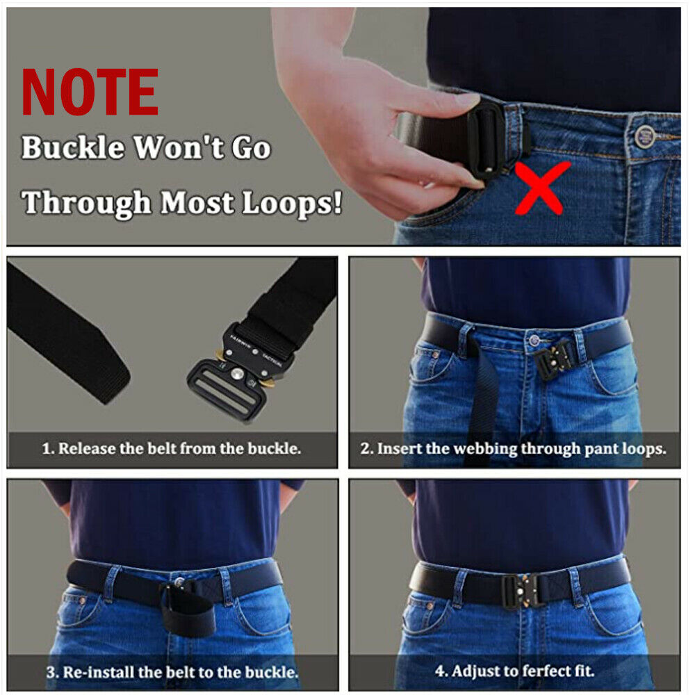 Military Tactical Belt Heavy Duty Security Guard Working Utility Nylon Waistband Image