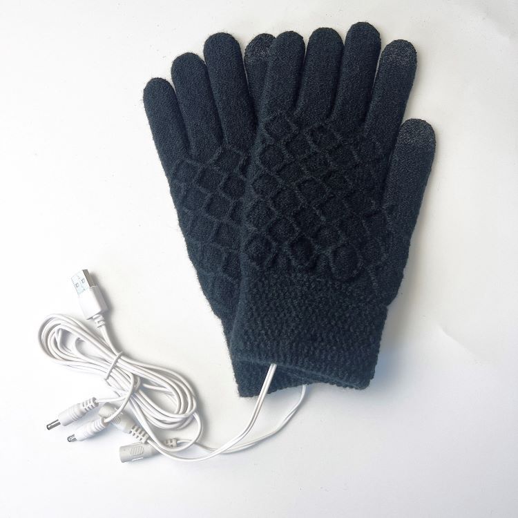 Breathable 5V USB Heated Gloves Winter Heated Gloves Knitted Heating Gloves Knitting Battery Powered Sports Outdoor Hunting Image