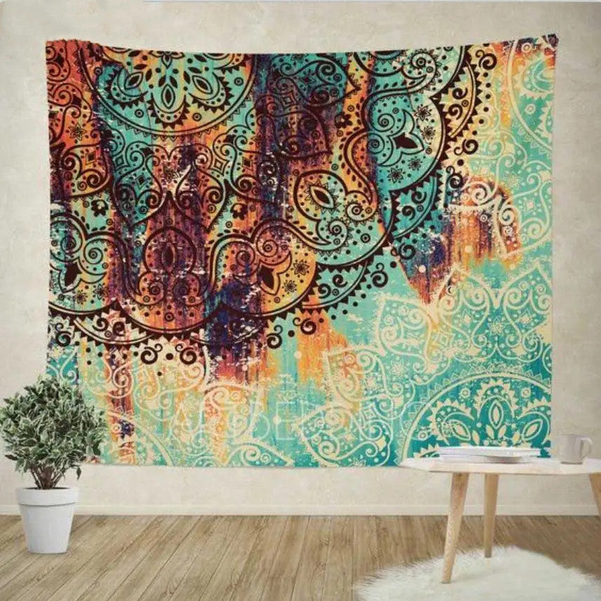 Sevenstars Bohemian Mandala Tapestry Hippie Floral Tapestry Sketched Flower Tapestry Art Print Tapestry For Room Image