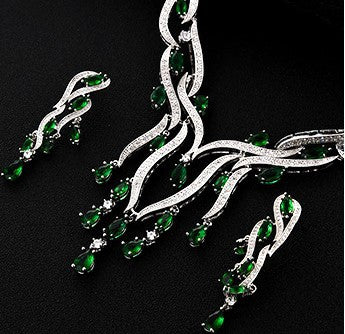 New Crystal Jewelry Zircon Jewelry Set Tassel Pendant Image