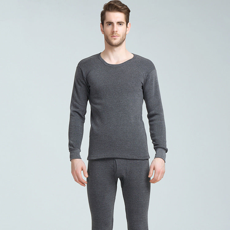 Men Round Neck Warm Pajamas Suit Image