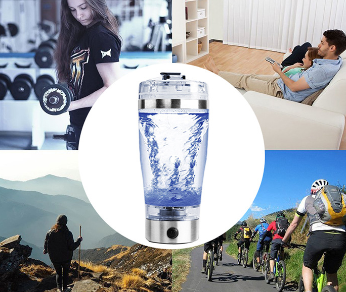 Electric Protein Shake Stirrer USB Shake Bottle Milk Coffee Blender Kettle Sports And Fitness Charging Electric Shaker Cup Image