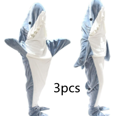 Home Soft Flannel Shark Blanket Hoodie Image